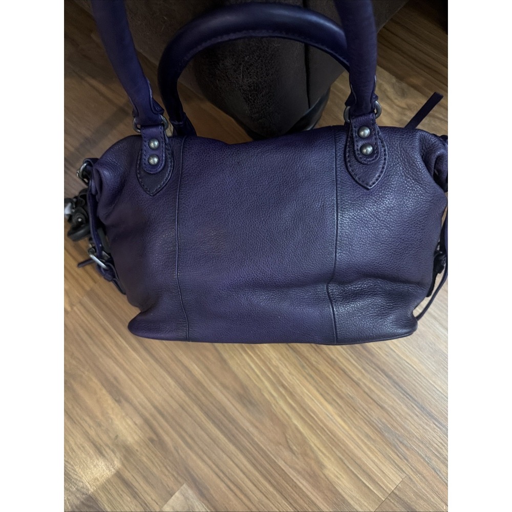NWT We The Free People Baby Emerson MIDNIGHT ORCHID Leather Tote Bag Purple - Picture 8 of 11